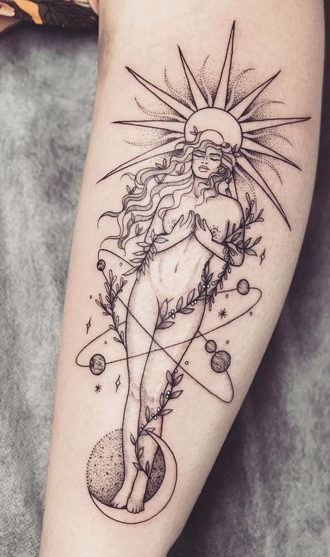 #selenetattoo #selene #lalunatattoo #laluna #goddesstattoo #femaletattoo #greekgoddesstattoo #greekgoddess #moontattoo #moon #greekmythologytattoo #greekmythology #underworldtattoo #tattoo #blackwork #sketchtattoo #coloredtattoo #blacktattoo #armtattoo #darkart #sleevetattoo #sleeve #dark #tattoosketch #toptattoo #viraltattoo #tattooformen #mentattoo #newtattoo #tats #tattooideas #tattoo #newtattooideas #tattoodesign #stenciltattoo Earth Women Tattoo, Full Body Goddess Tattoo, Greek Mythology Tattoos Sleeve Ideas For Women, Goddess Witch Tattoo, Spiritual Virgo Tattoo, Womens Greek Mythology Tattoos, Free Spirit Woman Tattoo, Goddess Sleeve Tattoos For Women, Nature Witch Tattoo Ideas