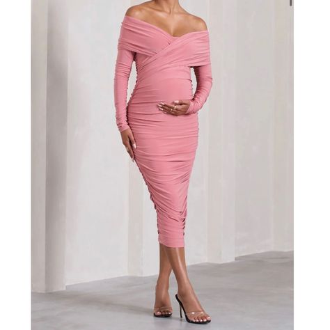 New With Tags - Great Dress For Maternity Shoot Or Baby Shower! Dress For Maternity Shoot, Club L London, Maternity Midi Dress, London Dresses, Maternity Shoot, Pregnancy Shoot, Maternity Dresses, Blush Pink, Colorful Dresses