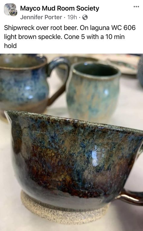 Mayco Glaze Root Beer, Speckled Toad Glaze, Mayco Combinations, Ceramic Totems, Mayco Glaze, Glazing Ideas, Clay Glaze, Glaze Combinations, Glaze Combos