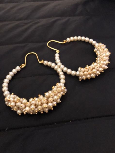 Buy Hoop Earrings, Hoops, Bali, Gajra Bali, Pearl Earrings, Pearl Hoops, Indian Earrings, Pakistani Earrings, Earl Jewelry, Gajra Hoops, Online in India - Etsy Pakistani Earrings, Earrings Hoops, Indian Earrings, Earrings Pearl, Jewelry Designs, Bali, Pearl Earrings, Jewelry Design, Hoop Earrings