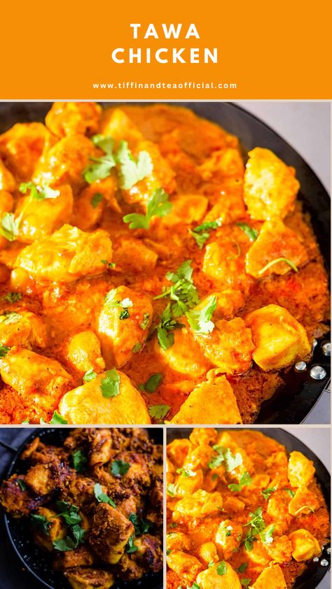 Tawa chicken in a flat griddle plate Tawa Chicken, Curry Base, Chicken Indian, Curry Chicken Salad, Indian Takeaway, Indian Chicken Recipes, Punjabi Food, Chicken Pie, Chicken Pieces