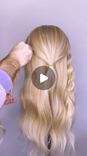 Half Up Tutorial Wedding, How To Do Homecoming Hairstyles, Wedding Guest Hairstyle Tutorial, Homecoming Hairstyles Half Up Half Down Tutorials Easy, Double Braid Half Up Half Down, Half Up Half Down Twist Tutorial, Twists Half Up Half Down, Easy Diy Homecoming Hairstyles, Homecoming Hairstyles 2024