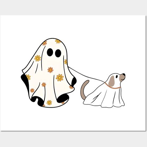 Ghost Dog, Dog Lovers Halloween Gift, Halloween Dog, Spooky Season, Womens Halloween, fall Graphic -- Choose from our vast selection of art prints and posters to match with your desired size to make the perfect print or poster. Pick your favorite: Movies, TV Shows, Art, and so much more! Available in mini, small, medium, large, and extra-large depending on the design. For men, women, and children. Perfect for decoration. Ghost Dog Art, Halloween Dog Drawing, Dog Ghost, September Art, Painting References, Graphic Wall, Fall Graphic, Ghost Dog, Fall Dog