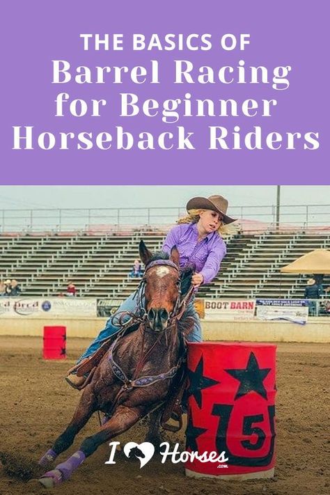 Barrel racing is the event of choice for horseback riders that have a need for speed, competition, and an adrenaline rush. If this sounds like you, here’s a guide to barrel racing for beginners. | #ihearthorses #horsebackriding #horseracing #barrelracing How To Barrel Race, Barrel Racing Pattern, Barrel Racing Tips For Beginners, Reining Patterns, Barrel Racing Exercises, Barrel Racing Photography, Barrel Racing Training, Barrel Racing Tips, Horse Lessons