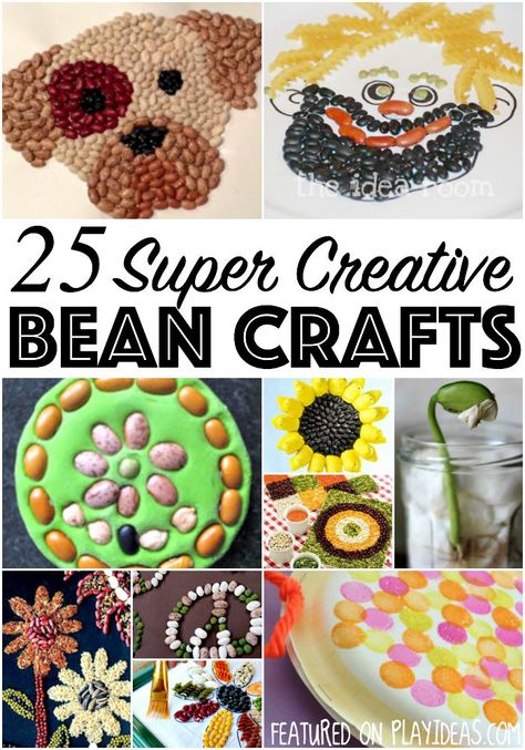 Bigger kids love projects they can take their time with, while littles like simpler, more easy projects. These 25 bean crafts are perfect for all. Enjoy! Bean Crafts For Kids, Bean Crafts, Love Projects, Pasta Crafts, Sweet Paper, Play Ideas, Camping Crafts, Mothers Day Gifts, Glue Crafts