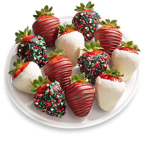 Christmas Dipped Strawberries, Christmas Strawberry, Lindo Disney, Chocolate Covered Strawberry Recipe, Chocolate Covered Strawberries Bouquet, Xmas Treats, Strawberry Gifts, Chocolate Covered Fruit, Chocolate Covered Treats