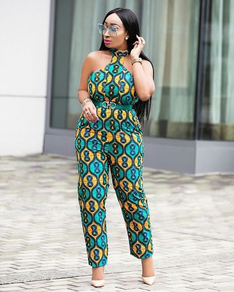 15 Latest African Print Jumpsuit For Your Inspiration - FashionGHANA.com: 100% African Fashion Ankara Jumpsuits For Women Casual, Ankara Jumpsuit Styles, African Print Jumpsuit, Ankara Jumpsuit, Nigerian Fashion, Below The Knee Dresses, Ankara Gown Styles, Afrikaanse Mode, Latest Ankara Styles