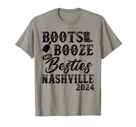 PRICES MAY VARY. This Nashville 2024 tee is your go-to for any music city adventure with besties. Perfect for girls' trips, featuring classic boots and a celebratory vibe. Capture the spirit of country music and friendship for an unforgettable Nashville experience. Embrace your squad’s wanderlust with this Nashville 2024 tee. Great for group travel, bachelorette parties, birthday weekends. Perfect for friendship celebrations and adventures. Perfect for best friends, sisters, and travel enthusias Nashville Tshirt Ideas, City Adventure, Girls Trips, Funny Girls, Birthday Weekend, Group Travel, Bachelorette Parties, Music City, Classic Boots