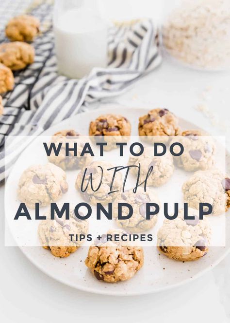 Everything you need to know about leftover almond pulp (from making homemade almond milk) along with a compilation of sweet & savory recipes for how to use it. Almond Milk Pulp Recipes, Recipes With Almond Milk, Healthy Cookie Dough Bites, Almond Pulp Recipes, Pulp Recipes, Homemade Almond Butter, Pulp Recipe, Almond Butter Recipes, Healthier Snacks