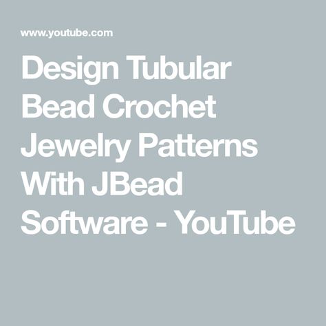 Design Tubular Bead Crochet Jewelry Patterns With JBead Software - YouTube Crochet Jewelry Patterns, Beaded Crochet, Jewelry Pliers, Seed Bead Tutorial, Crochet Design, Beaded Jewelry Patterns, Bead Stringing, Cotton Crochet, Thread Crochet