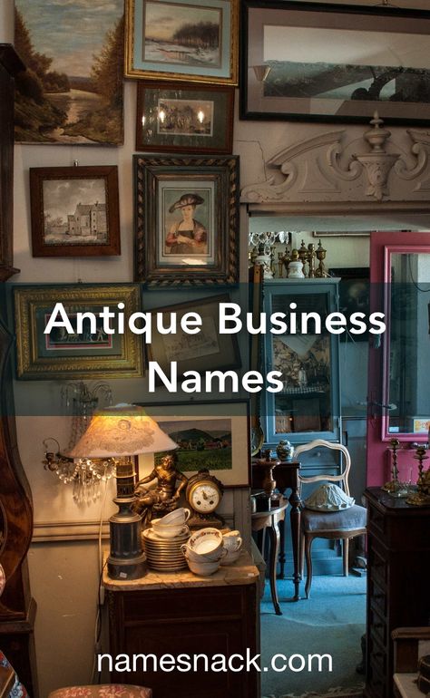 Online Antique Store, Antique Boutique Ideas, Antique Booth Name Ideas, Vintage Store Names Ideas, Vintage Shop Display Ideas, Vintage Business Name Ideas, Vintage Names Business, Vintage Store Names, Antique Shop Aesthetic