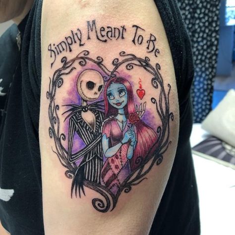 Jack And Sally Tattoos, Jack And Sally Love, Jack And Sally Tattoo, Sally Tattoo, Tattoo Nightmares, Jack Skellington Tattoo, Jack Tattoo, Jack Y Sally, Joker Smile