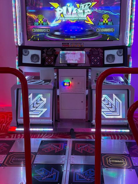 Arcade Dance Machine, Machine Reference, 80s Arcade, Cool Stationary, Vegas Pools, Dark Circus, Pool Floaties, Chuck E Cheese, 80s Aesthetic