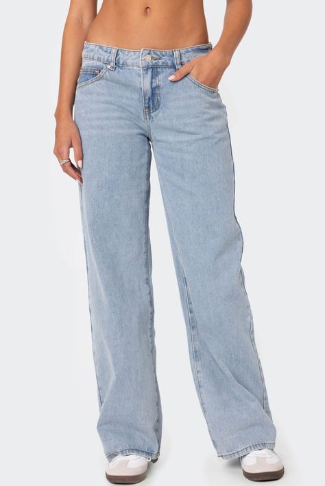 Raelynn Washed Low Rise Jeans – edikted Edikted Raelynn Low Rise Jeans, Edikted Low Rise Jeans, Hollister Low Rise Jeans, Back To School Pants, Straight Leg Low Rise Jeans, Straight Leg Blue Jeans Outfit, Where To Get Low Rise Jeans, Levis Low Rise Jeans, Low Rise Light Wash Jeans