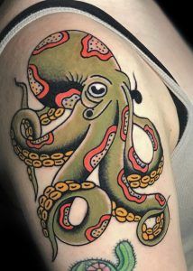 Traditional Octopus Tattoo, Traditional Nautical Tattoo, Small Traditional Tattoo, Octopus Tattoo Sleeve, Traditional Tattoo Inspiration, Octopus Tattoo Design, Octopus Tattoos, Traditional Style Tattoo, Traditional Tattoo Sleeve