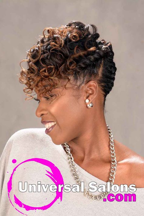 Flat Twist Updo With Weave, Black Women Updo Hairstyles, Curly Updos, Really Curly Hair, Natural Hairstyles For Black Women, Black Hair Updo Hairstyles, Natural Braided Hairstyles, Natural Hairstyle, Hair Twist