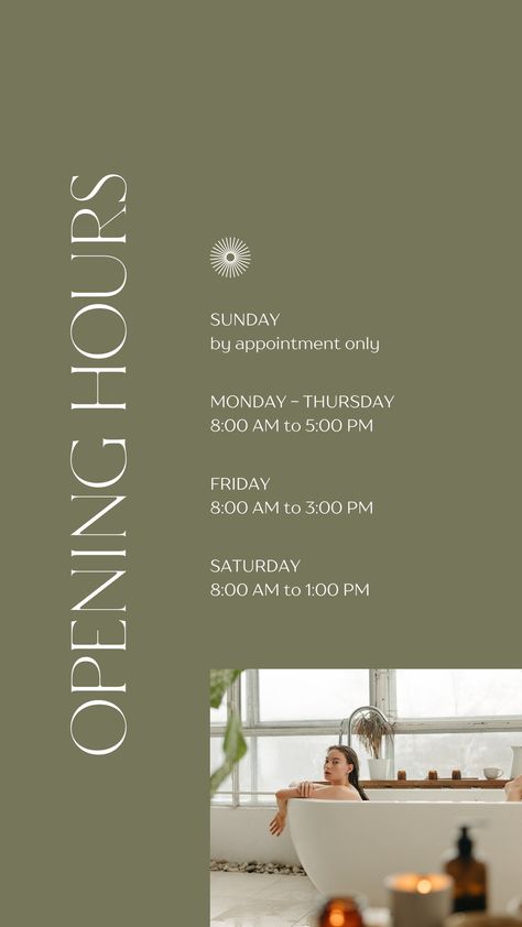 Sage Minimalist Schedule Instagram Story - Templates by Canva Instagram Story Schedule, Minimalist Schedule, Fitness Content, Head Spa, Daily Schedule Template, Yoga Studio Design, Week Schedule, Instagram Schedule, Fitness Boutique