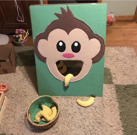 Feed The Monkey Game, Monkey Sensory Bin, Safari Carnival Games, Safari Birthday Games, Jungle Party Games For Kids, Monkey Activities For Toddlers, Jungle Games For Kids, Safari Games For Kids, Monkey Activities For Preschool