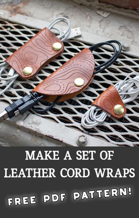 Make a set of leather cord wraps! Download the free PDF pattern! Easy Leather Projects Free Pattern, Leather Craft Patterns Free Printable, Easy Leather Projects, Free Leather Patterns, Diy Leather Pouches, Leather Keychain Diy, Faux Leather Pouch, Diy Leather Working, Leather Working Projects