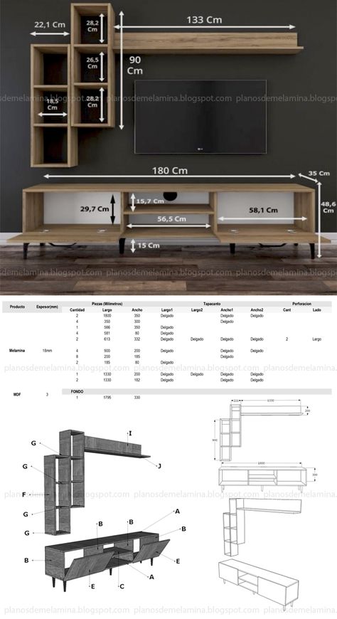 Los muebles diseñados y hechos con tableros de #melamina, se caracterizan por su elegancia, robustez y por su aspecto elegante, que combina las líneas rectas con otras más suaves. Tv Unit Furniture Design, Tv Unit Decor, Tv Unit Furniture, Tv Cabinet Design, Tv Unit Interior Design, Modern Tv Units, Wall Tv Unit Design, Living Room Tv Unit Designs, Living Room Tv Unit