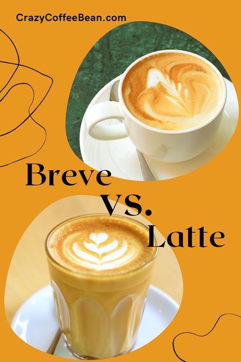 You are at a coffee shop, ready to order your favorite latte, when you notice a strange name on the menu — a breve latte. Do you dare set sail into unknown waters (or coffees) Caffè breve and caffè latte are members of the same family of milky coffee drinks. But just like any siblings or relatives, they are not identical. Despite their shared heritage, each espresso-based drink is fundamentally different. Read on to explore the differences between breve vs. latte, both big and small! Milky Coffee, Medium Roast Coffee, Coffee Menu, Espresso Drinks, Chocolate Powder, Milk Foam, Best Espresso, Strong Coffee, Coffee Type