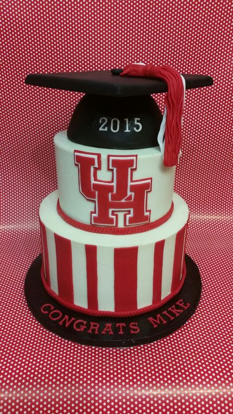 College Graduation Cakes, Graduation Cake Designs, College Grad Party, Graduation Party Cake, Graduation Party Foods, Graduation Party Planning, College Graduation Parties, Cake Central, University Of Houston