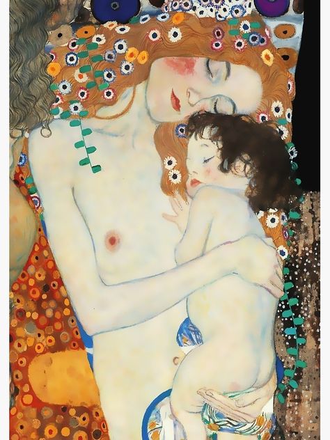 "Gustav Klimt Artwork "Mother and Child" " Canvas Print by spameris86 | Redbubble Art Klimt, Mother And Child Painting, Klimt Paintings, Klimt Art, Alfons Mucha, Edouard Manet, Poster Shop, Albrecht Durer, Edvard Munch