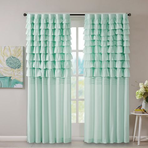 Ruffle Curtains, Layered Curtains, Grey Panels, Stylish Curtains, Beautiful Curtains, Rod Pocket Curtain Panels, Home Curtains, Curtain Ideas, Diy Curtains