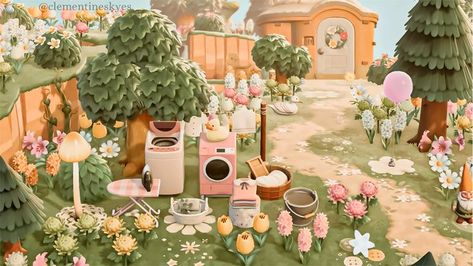 Crossing Callisto, Acnh 2023, Pink Island, Animal Crossing Guide, Animal Crossing Wild World, Acnh Ideas, Laundry Area, Island 2, New Animal Crossing