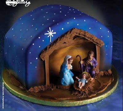 ...                                                                                                                                                      Más                                                                                                                                                     Más Nativity Cake Ideas, Nativity Cake, Happy Birthday Jesus Cake, Epiphany Cake, Winter Cakes, Christmas Themed Cake, Mini Torte, Cake Christmas, Christmas Cake Designs