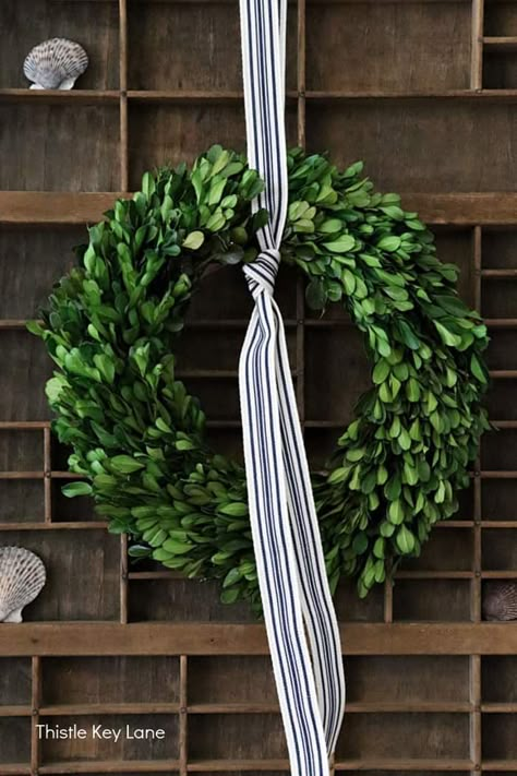 Three Ways To Style A Boxwood Wreath For Summer - Have fun creating and displaying boxwood wreaths to add color and texture into any room. Preserved Boxwood Wreaths. Styling Wreaths For Summer. Wreaths On House Exterior, Box Wood Wreaths Front Doors, Boxwood Wreaths For Front Door, What To Do With A Dried Up Boxwood Wreath, Best Boxwood Wreath, Boxwood Wreath With Christmas Ribbon, Boxwood Wreath With Ribbon, Boxwood Wreath Front Door, Small Boxwood Wreath