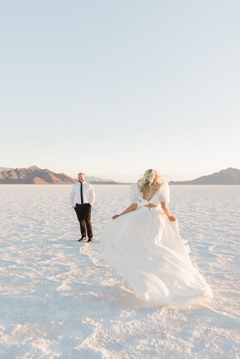 Bonneville Salt Flats, Elopement Dress, Salt Flats, Elopement Locations, Utah Weddings, Destination Elopement, Elopement Inspiration, Photo On Wood, Elope Wedding