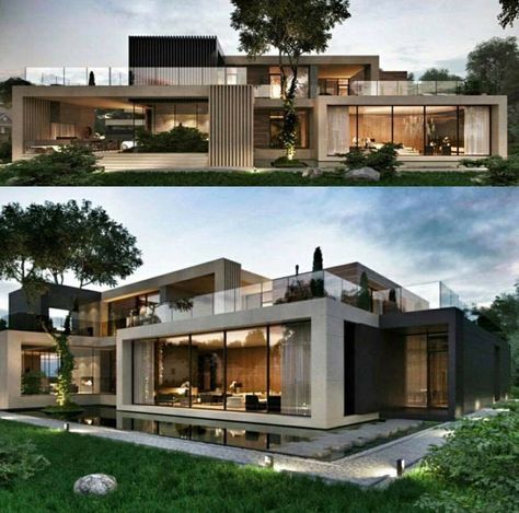 Farmhouse Exterior Design, A Modern House, Exterior Design Ideas, Modern Villa Design, House Exterior Design, Modern Farmhouse Exterior, Modern Architecture House, Farmhouse Exterior, House Architecture Design