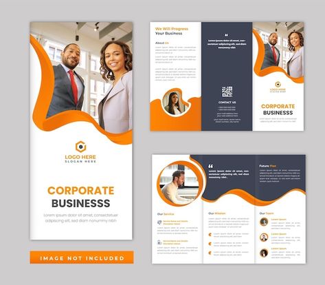 Vector creative corporate business trifo... | Premium Vector #Freepik #vector #brochure-template #brochure-design #trifold-brochure #trifold-brochure-design Brochure Trifold, Ram Wallpaper, Brochure Design Creative, Modern Brochures, Template Brochure, Professional Brochure, Trifold Brochure Design, Creative Brochure, Catalog Design