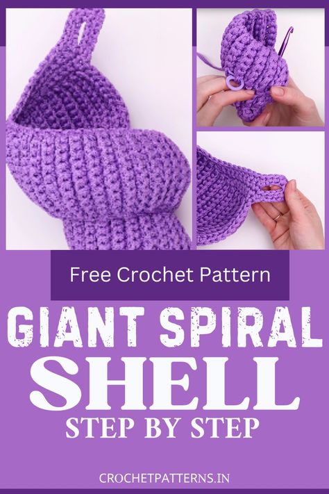 Shell Crochet Pattern Free, Crochet Shells, Seashell Crochet Pattern, Crochet Sea Shell, Crochet Seashell, Shell Crochet, Crochet Spiral, Shell Crochet Pattern, Crochet Shell