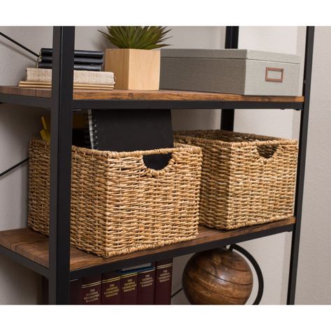 Bayou Breeze Storage Shelf Organizer Wicker Basket Set & Reviews - Wayfair Canada Shelf Basket, Room Refresh, Shelf Organizer, Pantry Shelf, Basket Set, Basket Shelves, Home Storage, Wicker Basket, Bathroom Shelves