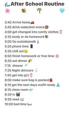 After School Routine Checklist, What To Do On The Night Before School, After Routine School, What To Do Day Before School, To Do List After School, Get Ready For School Checklist, That Girl After School Routine, After School To Do List, Morning Routine Teenage Girl For School