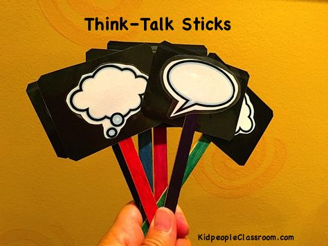 Think–Talk Sticks and a Freebie Link Equity Sticks, Flip Sticks, Talking Sticks, Classroom Organisation, Organization And Management, Kindergarten Teachers, Teacher Life, Classroom Management, Language Arts