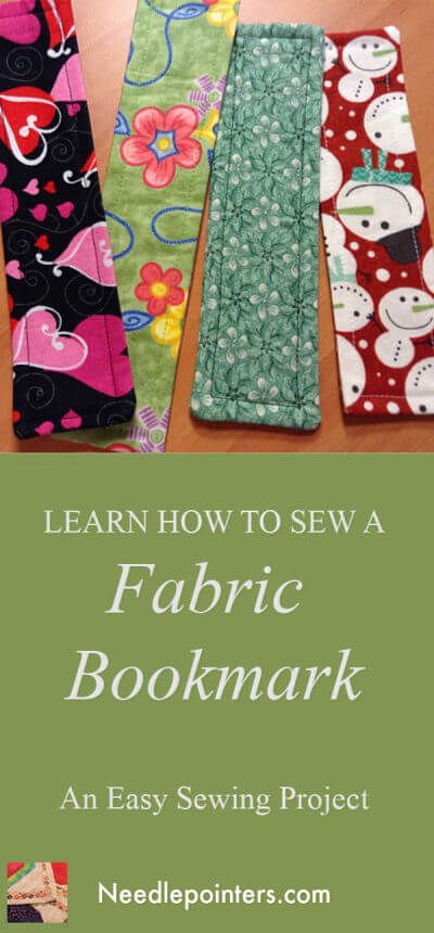 How to Sew A Fabric Bookmark | Needlepointers.com Fabric Bookmarks, Knitting Amigurumi, Sewing Machine Projects, Sew Ins, Beginner Sewing Projects Easy, Sewing Projects For Kids, Leftover Fabric, Sewing Projects For Beginners, Easy Sewing Projects