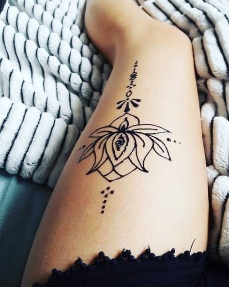 Henna Thigh Tattoo, Henna Leg Tattoo, Hanna Tattoo, Tattoo Calf, Thigh Henna, Henna Hand Designs, Leg Henna Designs, Small Henna Designs, Henna Ink