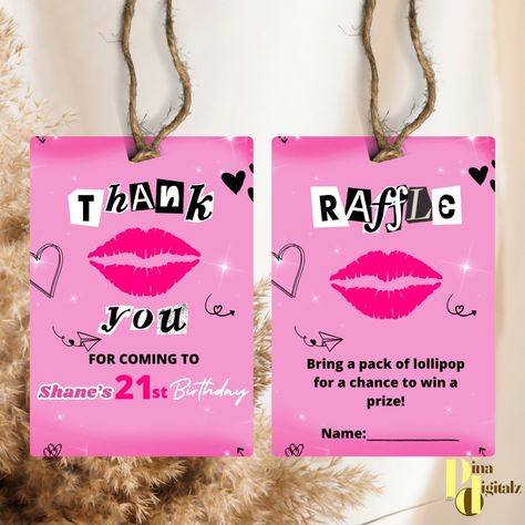 Mean Girls Birthday Party, Mean Girls Birthday, Mean Girls Party, Food Label Template, Preppy Art, Girl Birthday Party Favors, Girls Party Favors, Tag Templates, Bday Party Theme