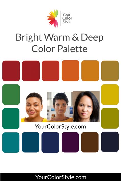 You’ve made it to the final step of the Your Color Style quiz! You have decided that you are bright, warm and deep. You wear bold earthy colors best. You likely have brown, blue or deep warm hazel eyes. You are deep because you likely have deep hair. Earthy golden tones are perfect on you. […] Deep Warm Color Palette, Deep Autumn Blue Palette, Deep Color Palette, True Spring Palette, Eye Types, Deep Autumn Palette, Deep Autumn Color Palette, Your Color Style, Bright Autumn