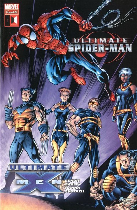 Ultimate Spider-Man Ultimate X-Men: BBDO/Campbell's Diversity (2009) NN Marvel Comic Book cover Earth 1610, Spiderman Icons, Mark Bagley, Wolverine Comic, Marvel Cards, Ultimate Marvel, Ultimate Spider Man, Marvel Spiderman Art, Ultimate Spiderman