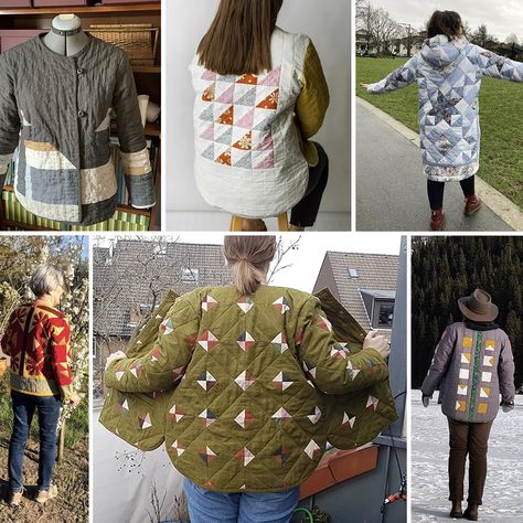 A Collection of Tamarack Jackets Made By You! – Grainline Studio Quilted Jacket Pattern Diy, Tamarack Jacket Patterns, Winter Coat Pattern, Quilted Coat Pattern, Tamarack Jacket, Quilted Jacket Pattern, Unique Sewing Patterns, Quilted Clothing, Quilt Coat