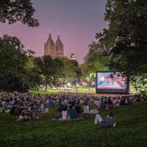 Movie Night In The Park, New Years In New York, Park Movie Night, Central Park Night, New York Movies, Central Park At Night, English Presentation, Hockey Boy, Summer Movie Night