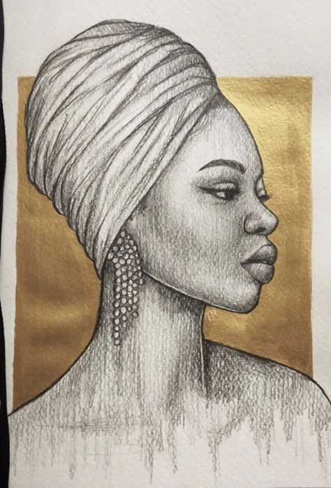 Black Woman Sketch Face, Drawing African Woman, African Drawings Black Art Woman Face, Black Women Art Drawings Pencil, Afro Art Drawings Easy, Black Woman Drawing, Realistic Face Drawing, African Drawings, Africa Art Design