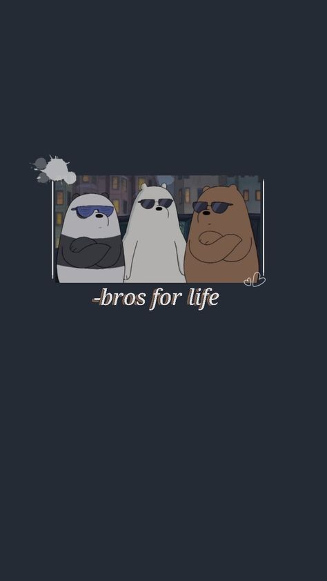 Three Bare Bears Aesthetic, Three Friends Aesthetic Cartoon, 3 Bears Cartoon Wallpaper, We Bare Bear Wallpaper, 3 Bears Cartoon, Trio Wallpaper, Friendship Wallpaper, Baby Panda Bears, Funny Lockscreen