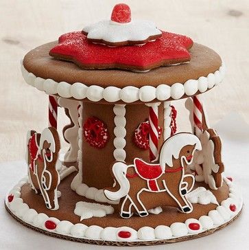 traditional holiday decor | All Products / Accessories & Decor / Holiday Decorations Gingerbread Carousel, Gingerbread House Designs, All Things Gingerbread, Gingerbread House Cookies, Cakes And Desserts, Gingerbread Village, Cookie House, Gingerbread House Decorations, Christmas Gingerbread House