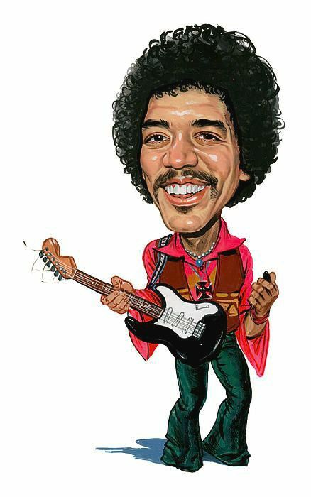 Jimi Hendrix Art, Jimi Hendrix Poster, Monterey Pop Festival, Wolf Illustration, Caricature Sketch, Jimi Hendrix Experience, Funny Caricatures, Celebrity Caricatures, Caricature Drawing