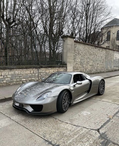 Grey Porsche, Rich Cars, Porsche 918 Spyder, White Ferrari, Aesthetic Cars, Grey Car, Street Racing Cars, Classy Cars, Cars Luxury